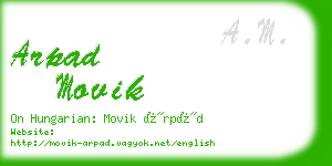 arpad movik business card